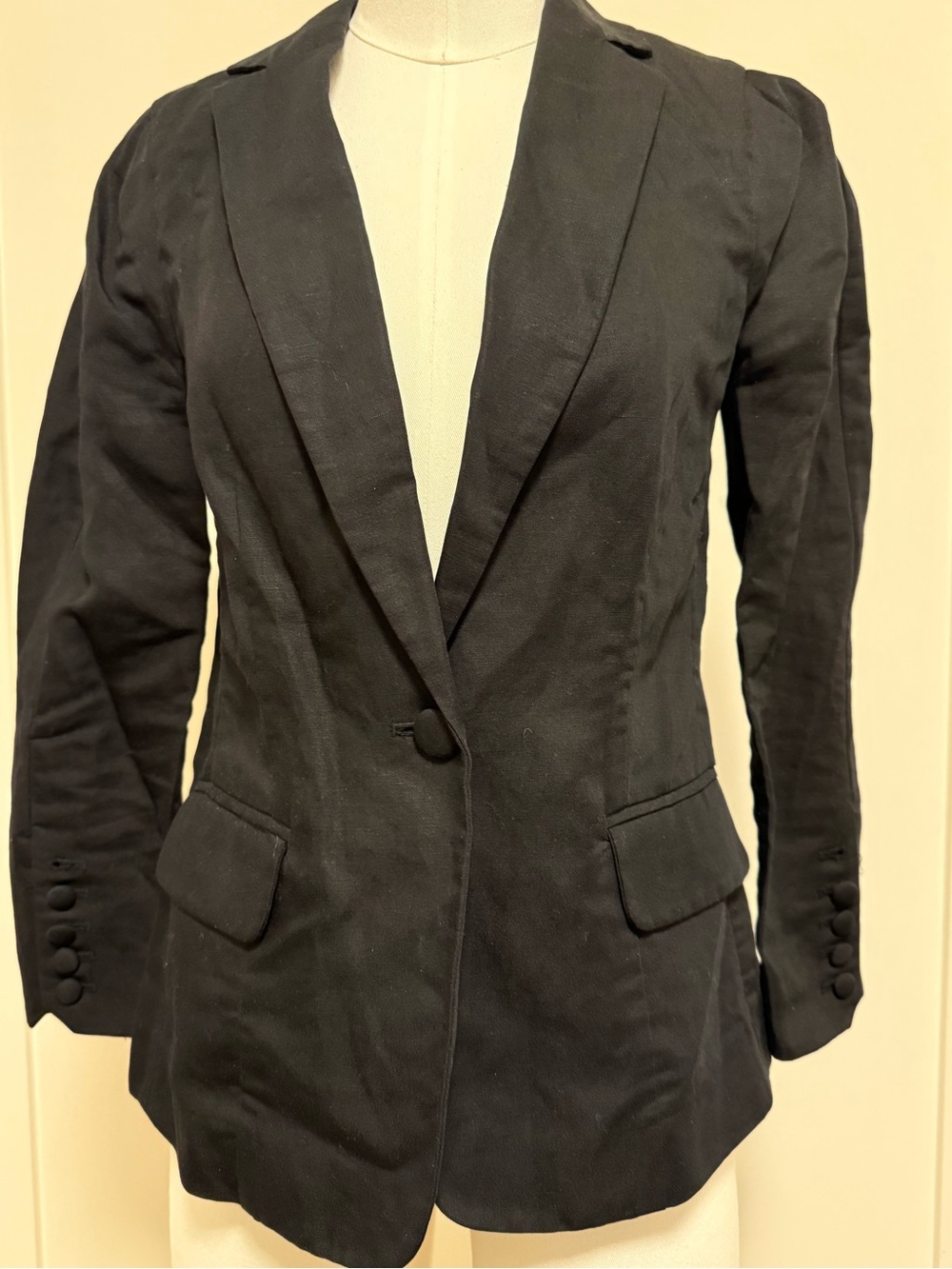 FRAME Women's Black Single-Button Tailored Blazer